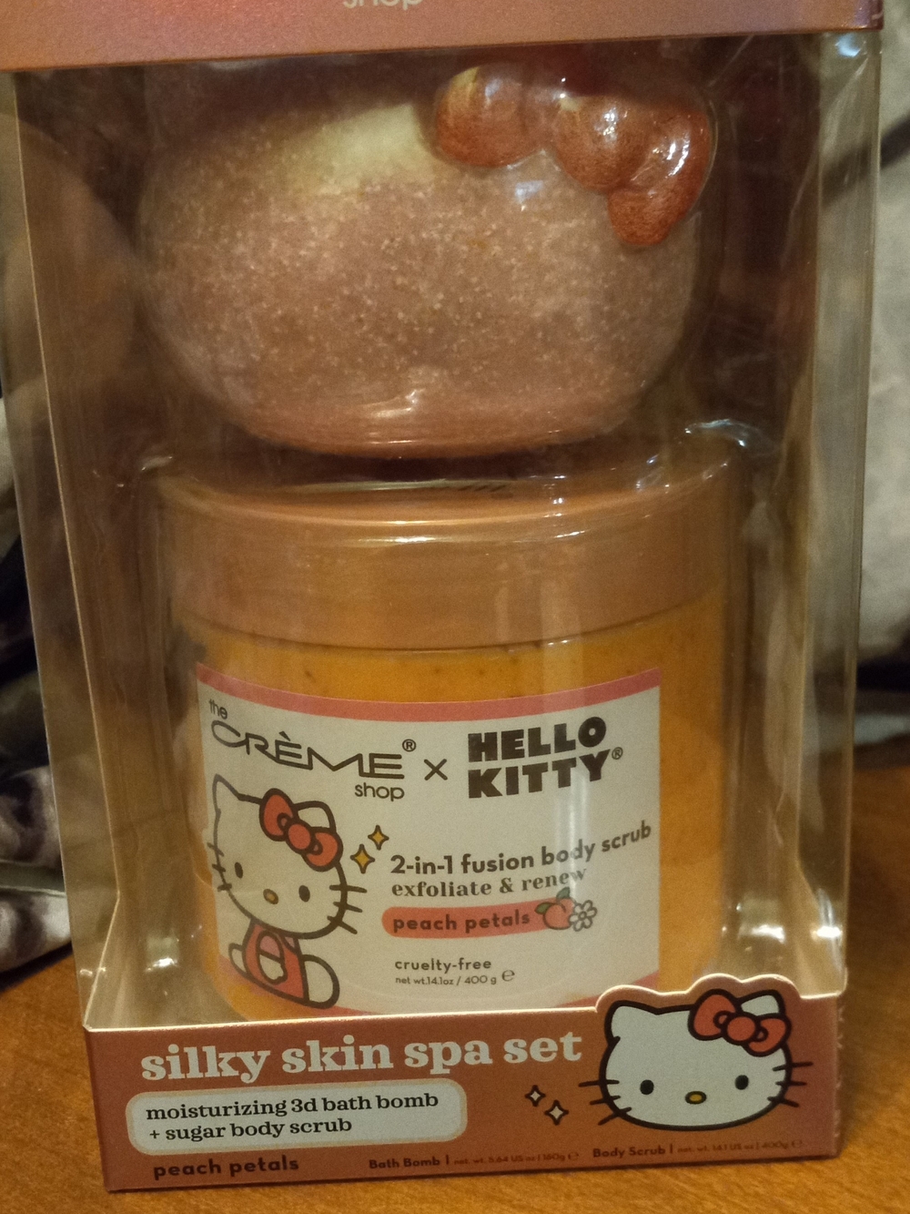 The Creme Shop Hello Kitty Peach Petals Silky Skin Spa Set